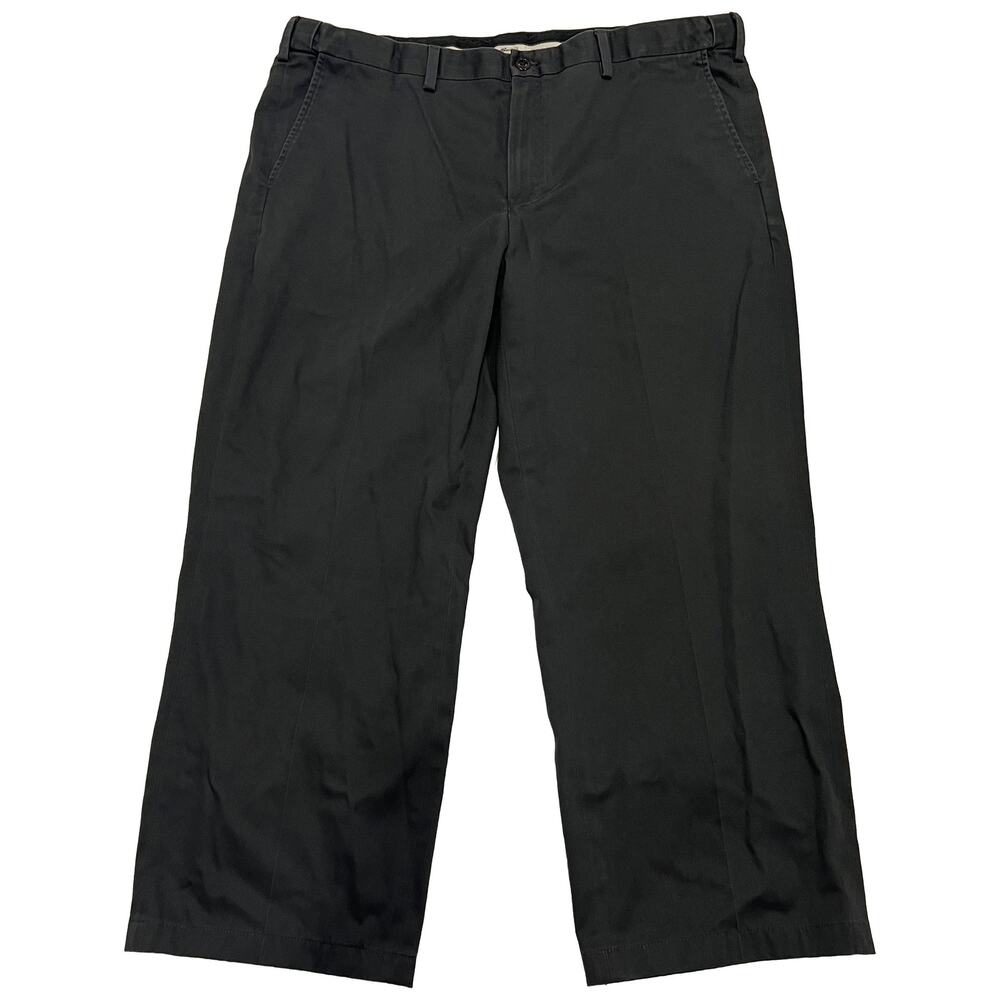 Eddie Bauer Men 42x29 Wrinkle Resistant Relaxed Fit Chino Pants Black Twill